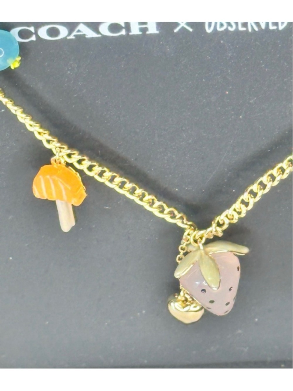 Coach x Observed By Us Strawberry Charm Necklace NWT Limited Edition - Picture 6 of 8